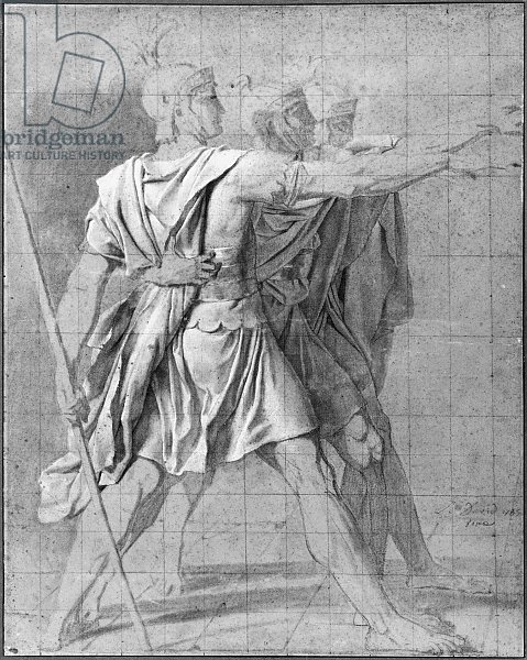 The three Horatii brothers, study for 'The Oath of the Horatii', 1785