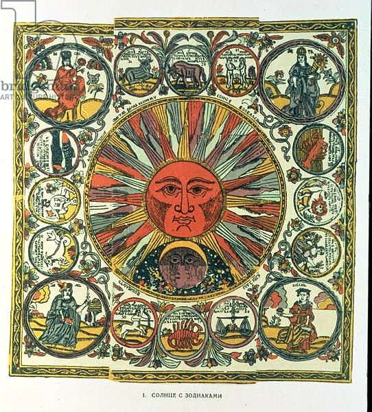 The Sun and the Zodiac, Russian, late 18th century