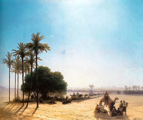 Караван в оазисе. Египет