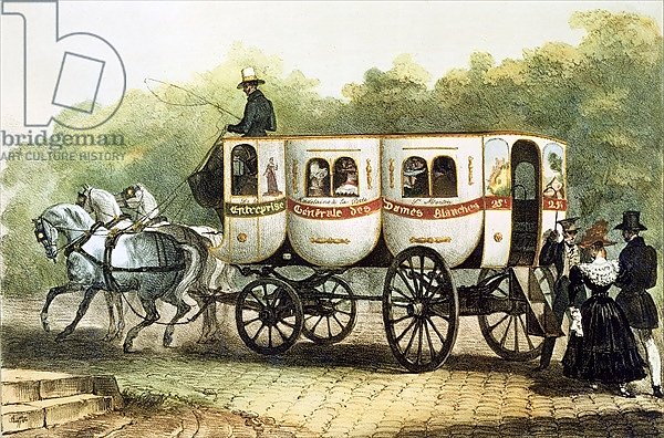'Enterprise Generale des Dames Blanches', omnibus from Madeleine to Porte Saint-Martin, c.1850