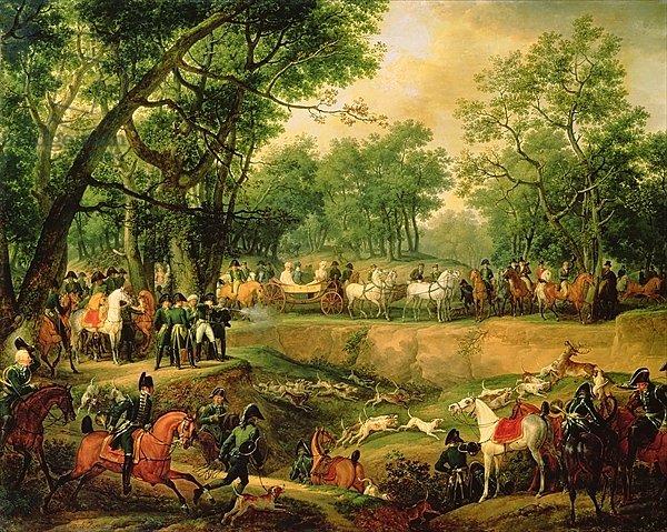 Napoleon on a hunt in the Compiegne Forest, 1811
