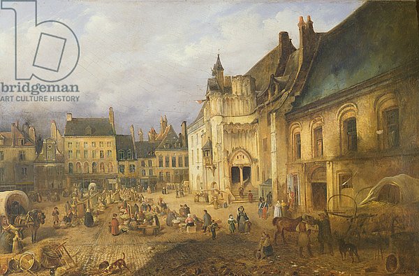 View of the Place de l'Hotel de Ville, Saint-Omer, 1832