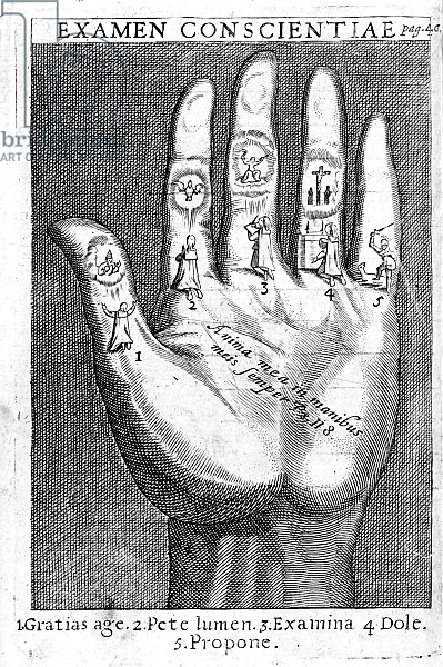 Examen Conscientiae, illustration, printed in 1689