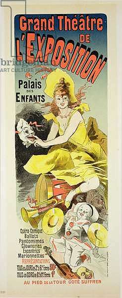 Reproduction of a poster advertising the 'Grand Theatre de L'Exposition', Palais des Enfants, Paris, 1889