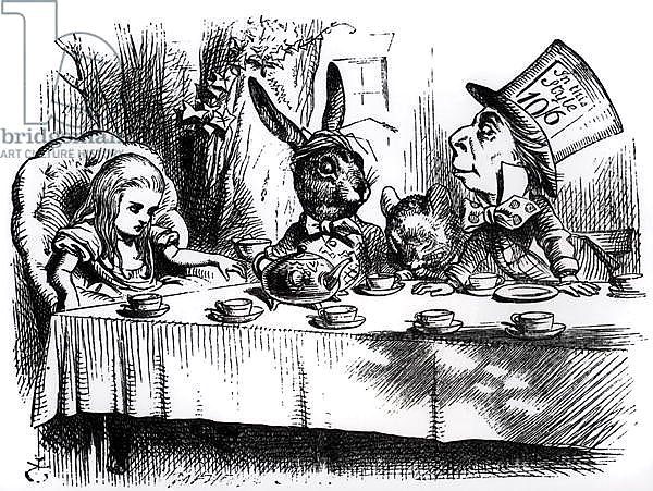 The Mad Hatter's Tea Party, illustration from 'Alice's Adventures in Wonderland'