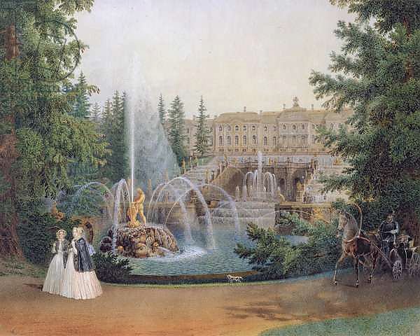 View of the Marly Cascade from the Lower Garden of the Peterhof Palace, c.1830-60 1