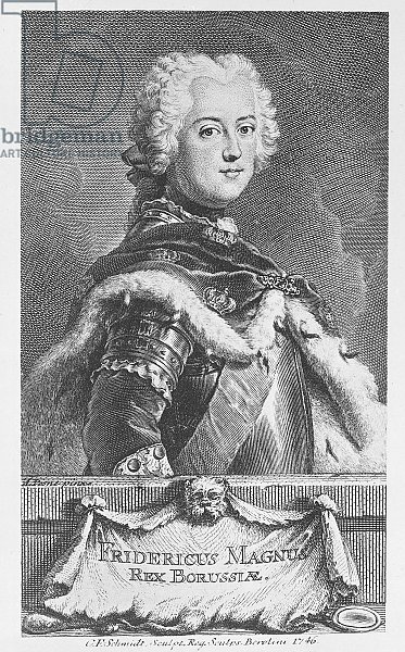 Friedrich II, King of Prussia, engraved by Georg Friedrich Schmidt, 1746