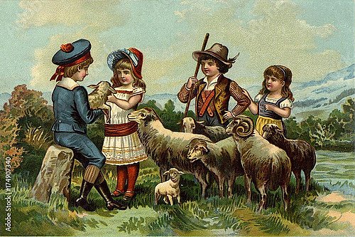 Детские игры. Игра с овцами