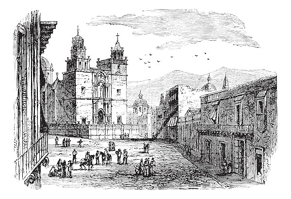 Cathedral at Guanajuato vintage engraving