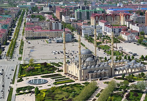 Россия, Грозный. Вид на мечеть с птичьего полета