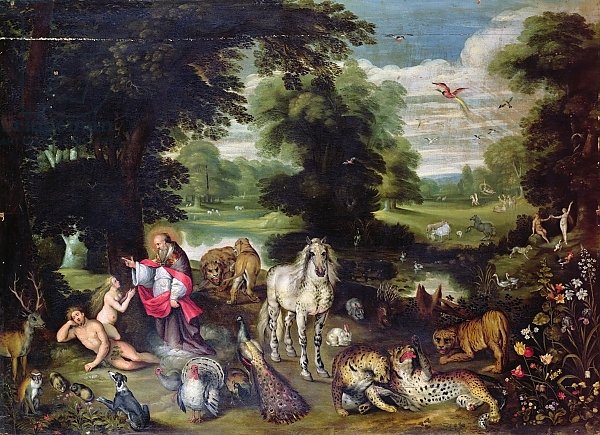 Adam and Eve with God in the Garden of Eden and the story of the Fall