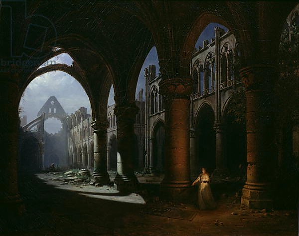 Interior of an Abbey in Ruins, 1848