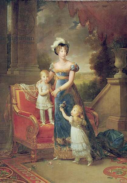 Marie-Caroline de Bourbon with her Children in Front of the Chateau de Rosny, 1820