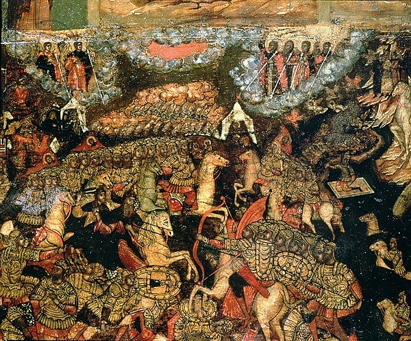 Постер Школа: Русская 17в. Battle between the Russian and Tatar troops in 1380, 1640s