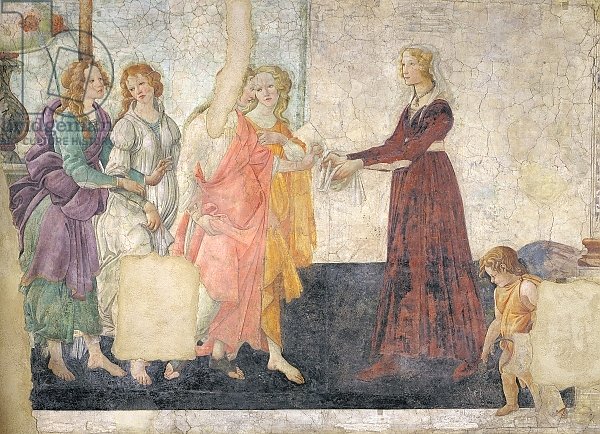 Venus and the Graces offering gifts to a young girl, 1486