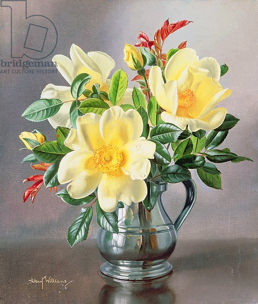 AB96 Yellow Roses in a Tankard