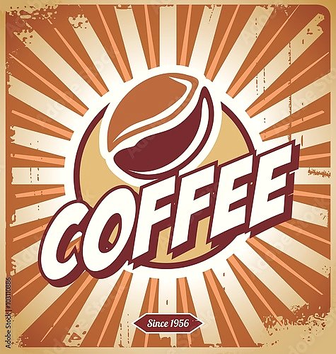 Винтажный постер с кофе