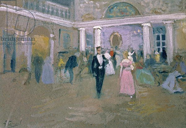 Ball at Larins, an illustration for 'Eugene Onegin', by Alexander Pushkin, 1911