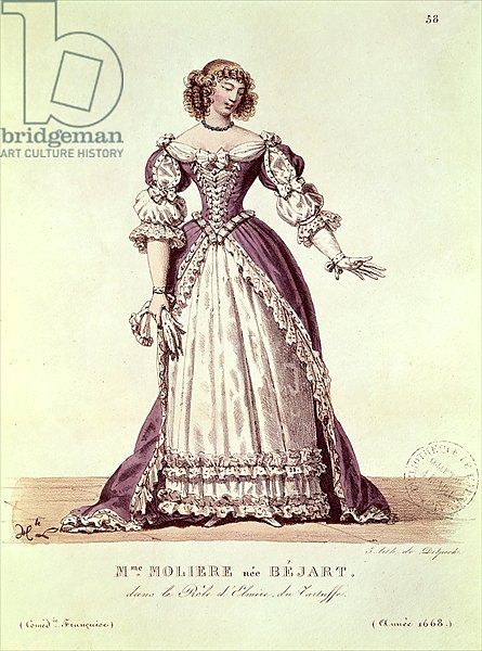 Madame Moliere, nee Armande Bejart in the role of Elmire in 'Le Tartuffe' by Moliere