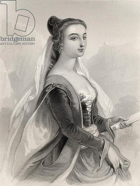 Laura de Noves illustration from 'World Noted Women' by Mary Cowden Clarke, 1858