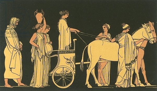 Ulysses following the car of Nausicaa