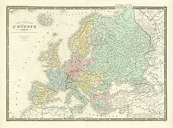 Постер Карта Европы, включая европейскую часть России
