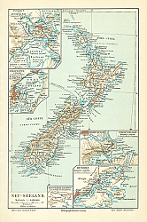 Постер Карта Новой Зеландии 2
