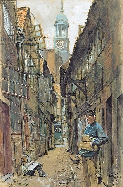 A Back Alley in Hamburg, 1891
