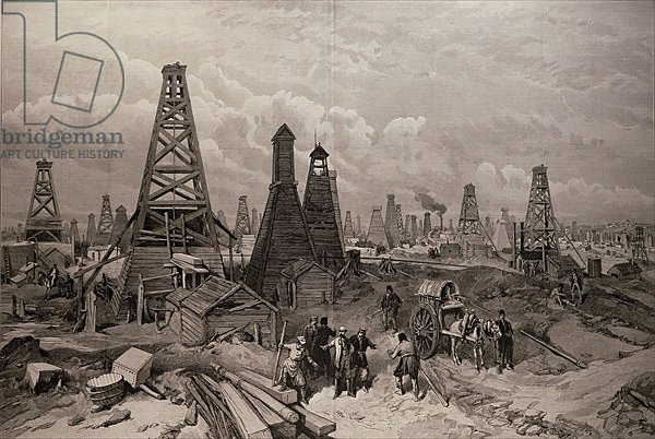 The Petroleum Oil Wells at Baku on the Caspian Sea, from 'The Illustrated London News', 1886