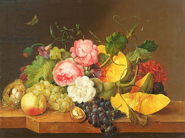 Still life with Flowers and Fruit, 1821