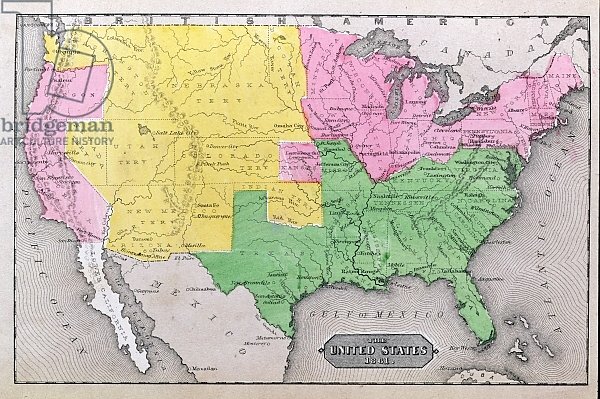 Map of the United States in 1861, by John Warner Barber and Henry Hare, 1861