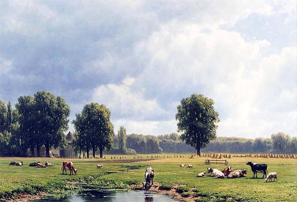 Голландский пейзаж со скотом