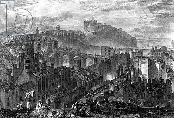 Edinburgh from the Calton Hill, engraved by George Cooke, 1820