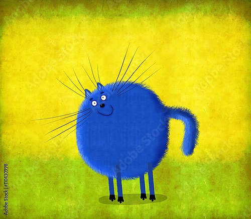 Синий круглый кот