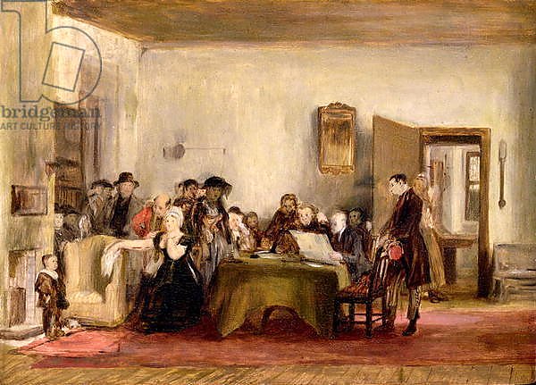 Sketch for 'The Reading of a Will', c.1820