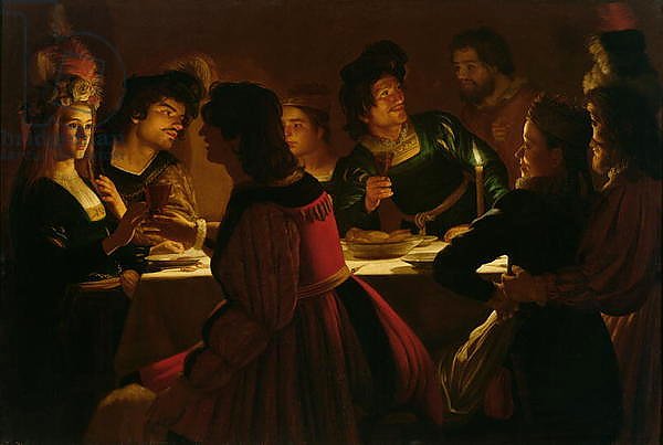 Feast Scene with a Young Married Couple, c.1617