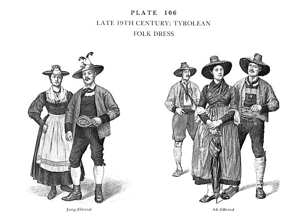 Fin du XIXè Siècle, Habits traditionnels du Tyrol, Late 19Th Century, Tyrolean Folk Dress 5