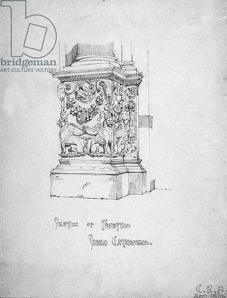 Sketch of Pedestal, Siena Cathedral, 1891