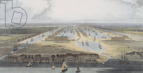 West India Trade Docks, from 'Six Views of the London Docks', 1802