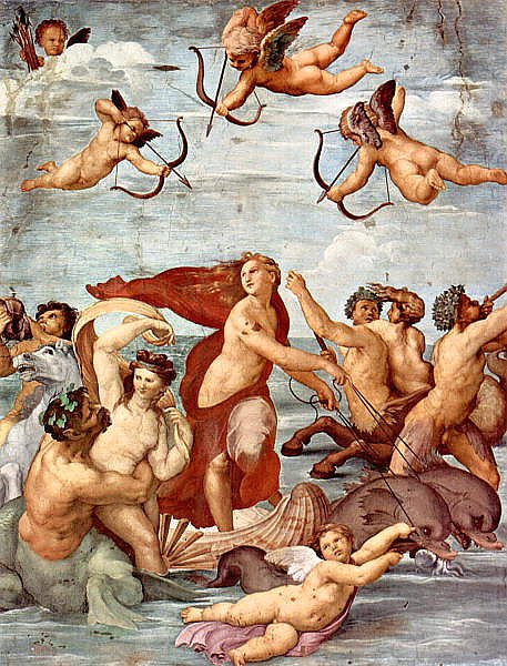 Фрески из виллы Фарнезина, настенная фреска. Триумф Галатеи