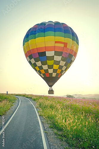 Воздушный шар у дороги