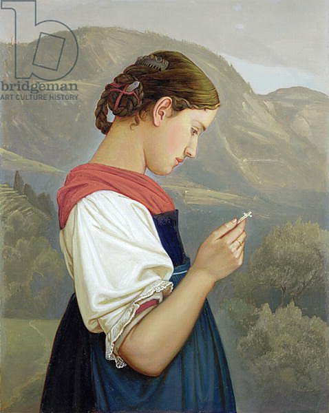 Tyrolean Girl Contemplating a Crucifix, 1865