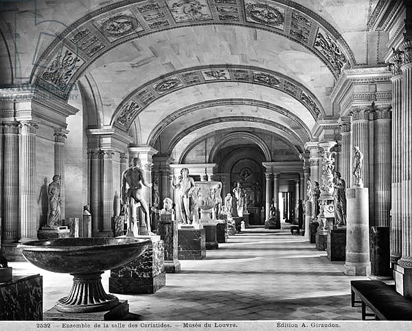 View of the Caryatids' room in the Louvre Museum, c.1900-04