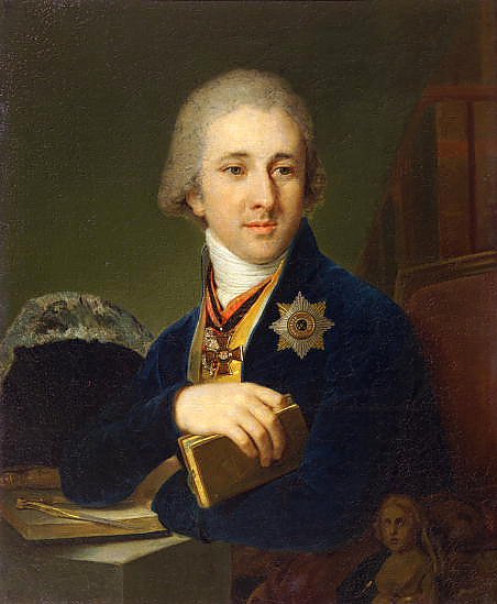 Портрет Александра Федоровича Лабзина в синем кафтане с орденами св. Владимира и св. Анны 2-й степен
