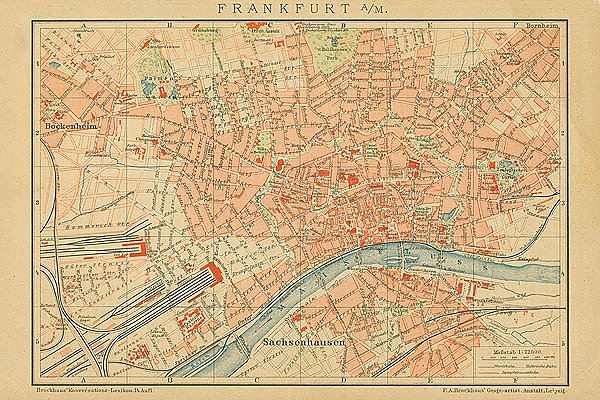Карта Франкфурта-на-Майне, конец 19 в. 1