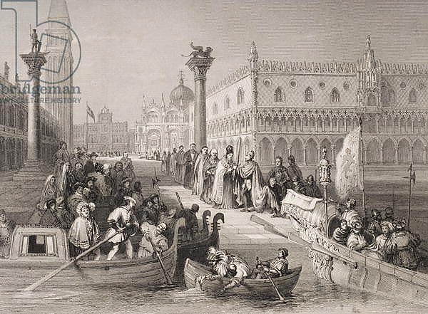 Embarkation of the Doge, Venice, engraved by Challis