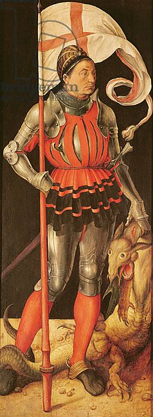 Stephan Paumgartner portrayed as Saint George, left panel of the Paumgartner Altarpiece, c.1500