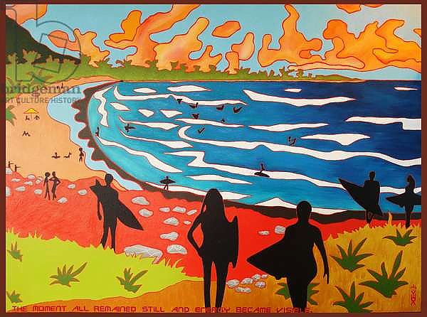 Dulan beach surfers, 2010, oil on canvas