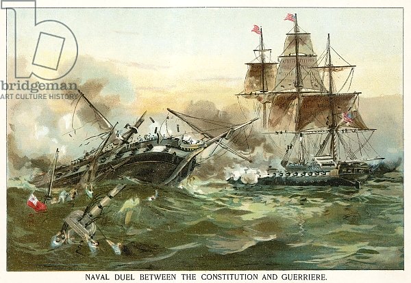 Naval duel between the Constitution and Guerriere