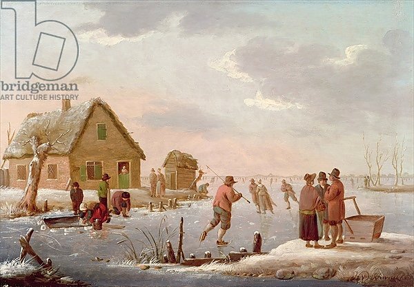 Figures Skating in a Winter Landscape